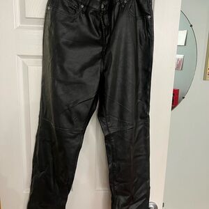GAP Black Cheeky Straight Leather Pants
